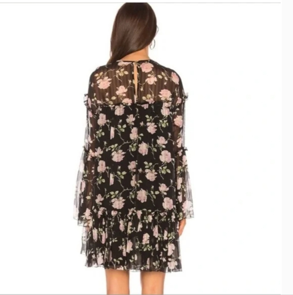 Ulla Johnson Dahlia Noir Georgette Babydoll Floral Black Dress 6 - Picture 4 of 14